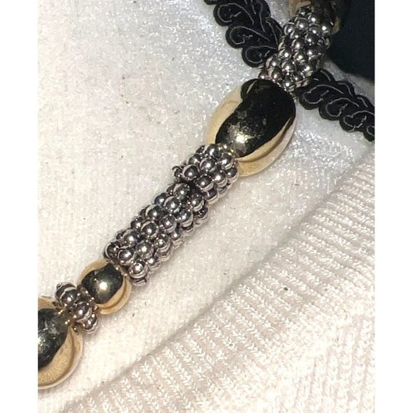 Vintage Napier Silver and Gold Necklace -- 16" - Picture 6 of 7